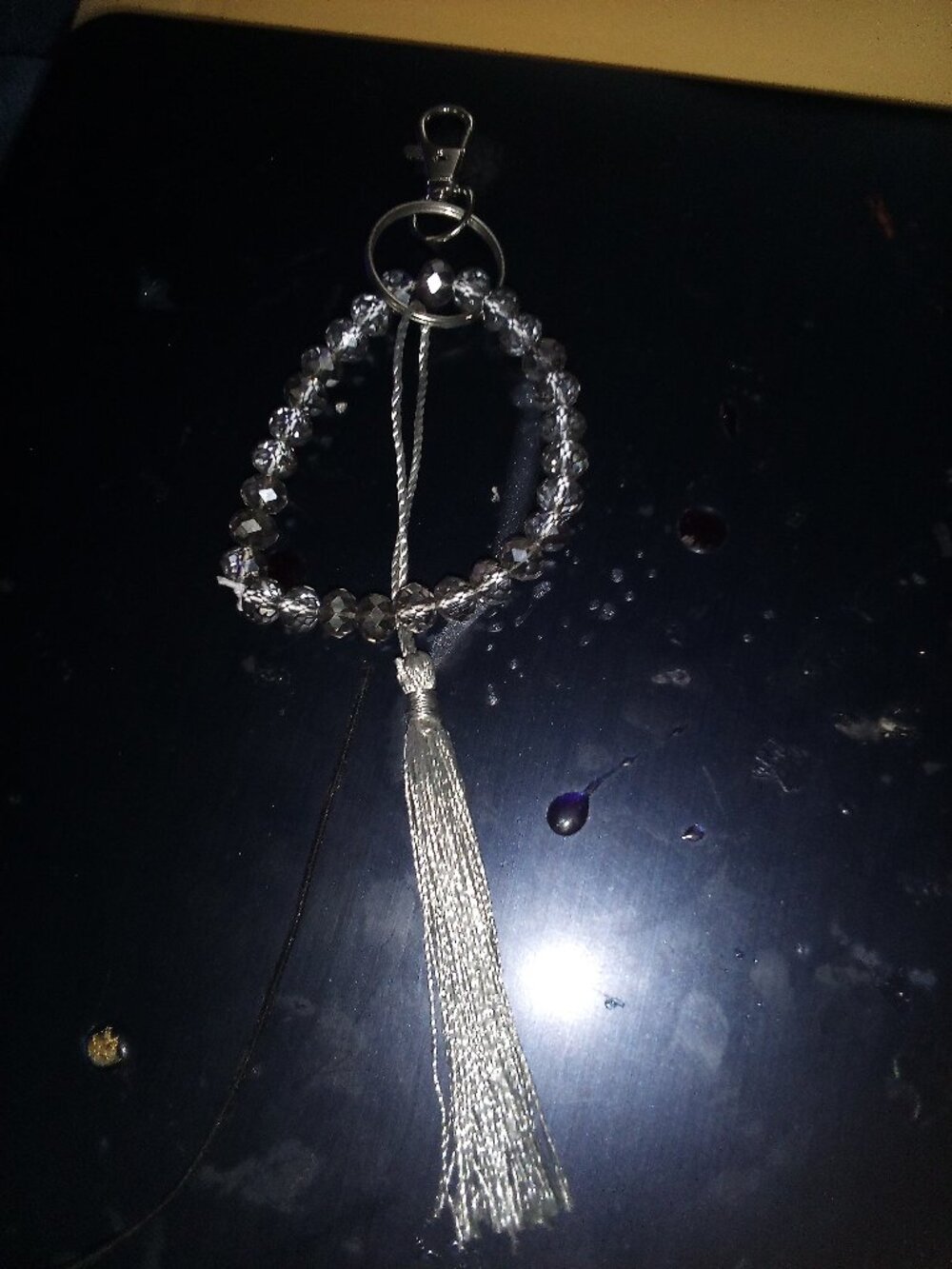 Beaded Wrist Band Bracelet Keychain Bag Charm with Tassel